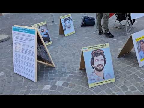 Aarau, Switzerland—March 26, 2024: MEK Supporters Exhibition in Solidarity With the Iran Revolution.