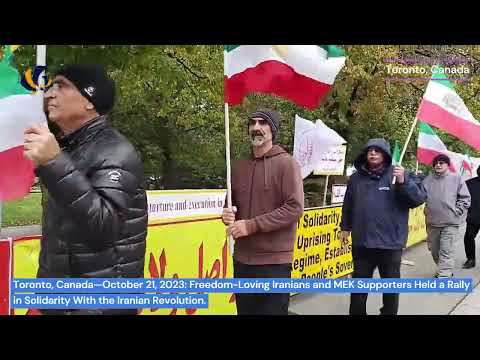 Toronto—October 21, 2023: MEK Supporters Held a Rally in Solidarity With the Iranian Revolution.