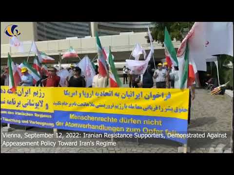 Vienna, September 12, 2022: Iranians, Demonstrated Against Appeasement Policy Toward Iran&#039;s Regime