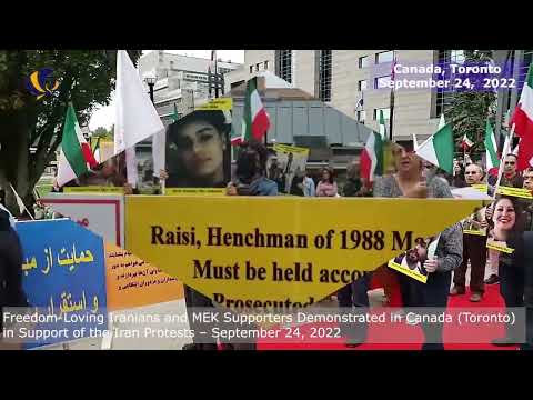 MEK Supporters Demonstrated in Canada (Toronto) in Support of the Iran Protests – September 24, 2022