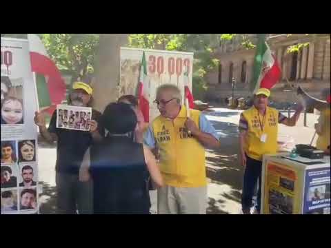 Sydney, Australia - Feb 8, 2023: MEK Supporters Rally in Support of the Iran Revolution.