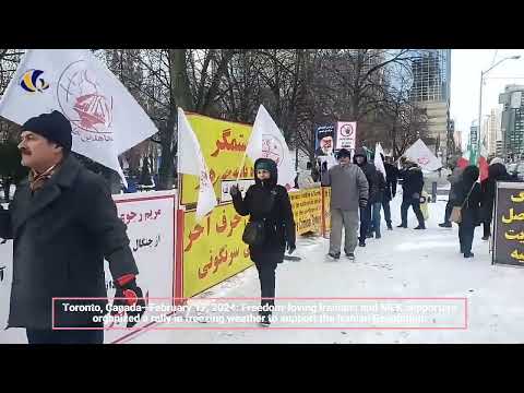 Toronto, Canada—February 17, 2024: MEK supporters rally to support the Iranian Revolution.