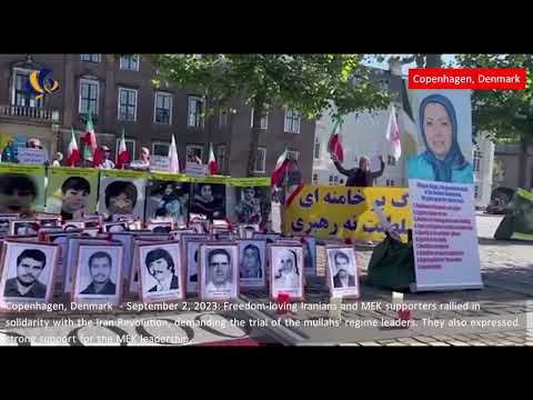 Copenhagen, Denmark—September 2, 2023: MEK Supporters Held a Rally in Support of the Iran Revolution