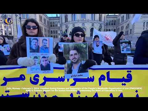 Oslo, Norway—February 3, 2024: MEK Supporters Rally in Solidarity With the Iranian Revolution.