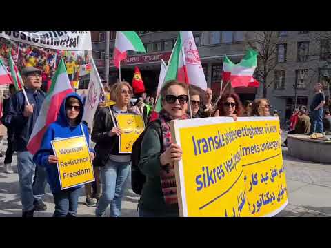 Oslo, Norway—May 1, 2024: MEK Supporters Rally on the Occasion of International Workers Day.