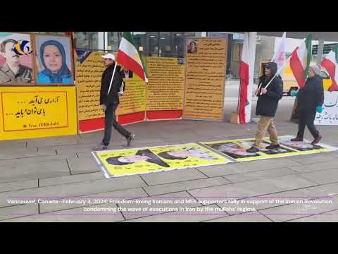 Vancouver, Canada—February 3, 2024: MEK supporters rally in support of the Iranian Revolution.