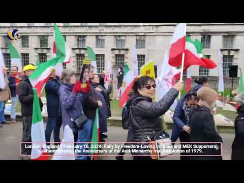 London—February 10, 2024: MEK Supporters, Commemorated the Anniversary of Iran Revolution of 1979.