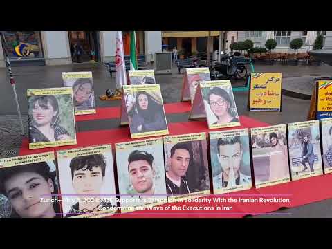 Zurich—May 6, 2024: MEK Supporters Exhibition in Solidarity With the Iranian Revolution.