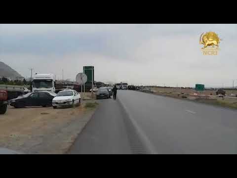 SHAHREZA, Iran. May 23, 2018. Truckers in Shahreza join nationwide strike