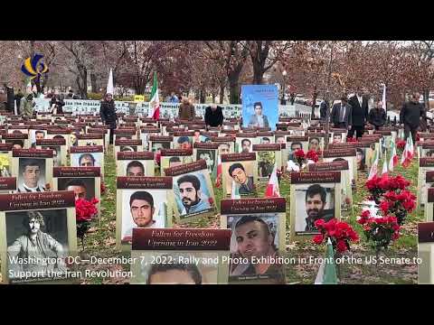 Washington DC—Dec 7, 2022: Photo Exhibition in Front of the US Senate to Support the Iran Revolution