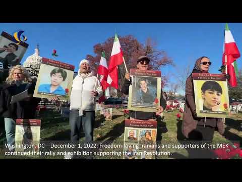 Washington, DC—December 1, 2022: MEK supporters rally &amp; exhibition supporting the Iran Revolution.