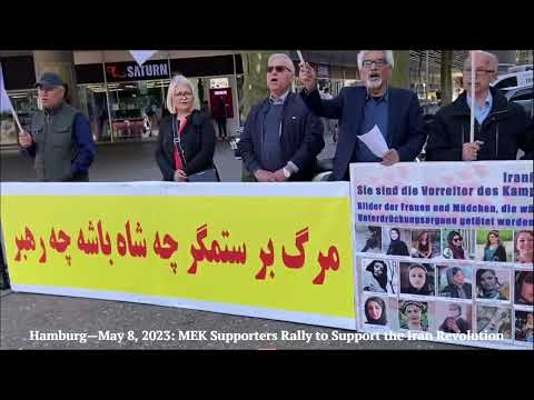 Hamburg—May 8, 2023: MEK Supporters Rally to Support the Iran Revolution - Part 1