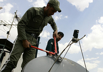 Satellite dishes removed by Iranian regime's State Security Forces