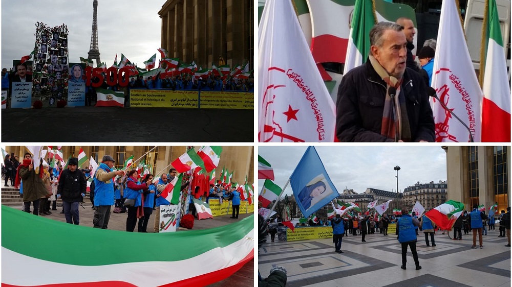Hundreds of NCRI Supporters Rally in Paris in Solidarity With Iran Protests 