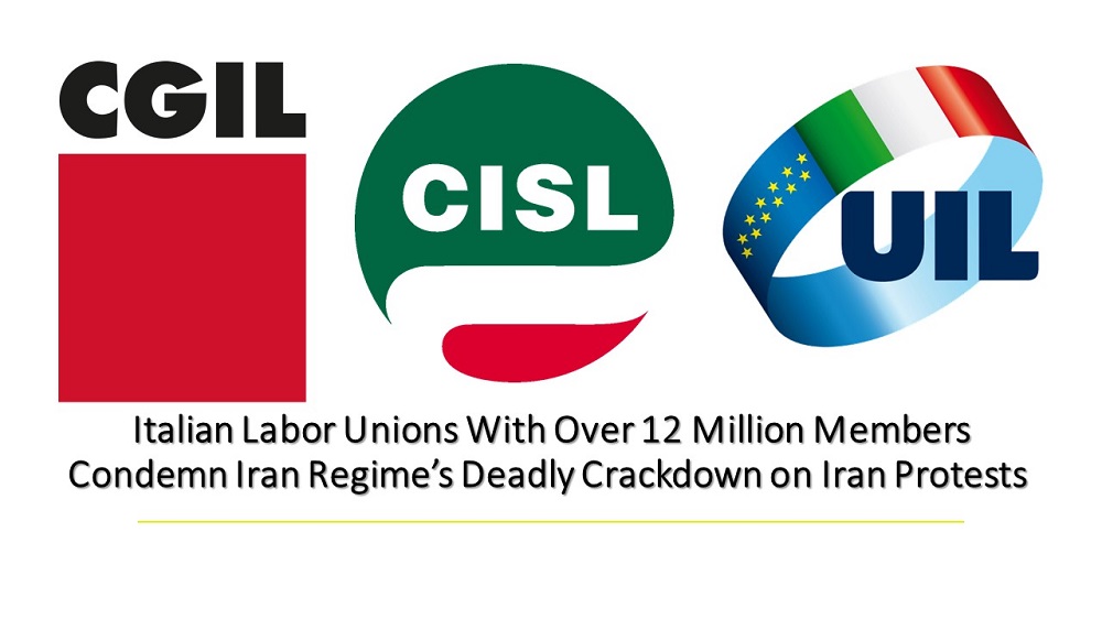 Italian Labor Unions With Over 12 Million Members Condemn Iran Regime’s Deadly Crackdown on Iran Protests 