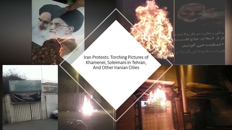 Iran Protests: Torching Pictures of Khamenei, Soleimani in Tehran, And Other Iranian Cities
