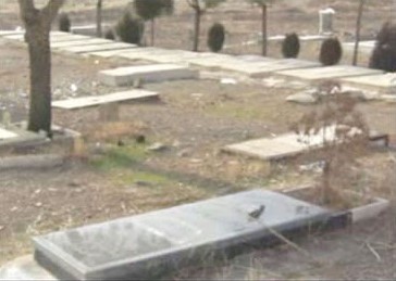 The graves of Ayyaran members, located in Beheshte Sakineh Cemetery in Karaj. They have been buried in the same row. 