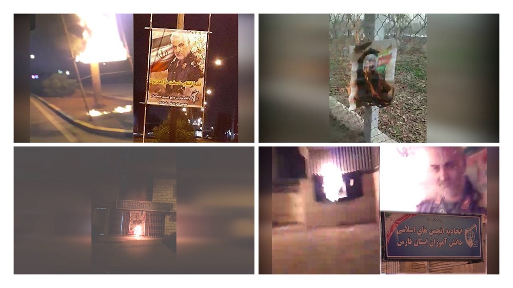 Iran: Torching Pictures of Khamenei, Soleimani in Tehran, Other Cities