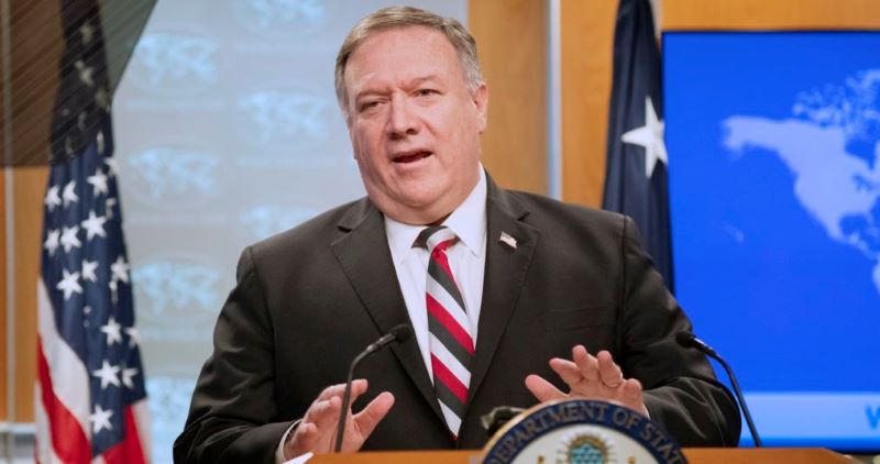 US Secretary of State Mike Pompeo at the news conference Tuesday, March 17
