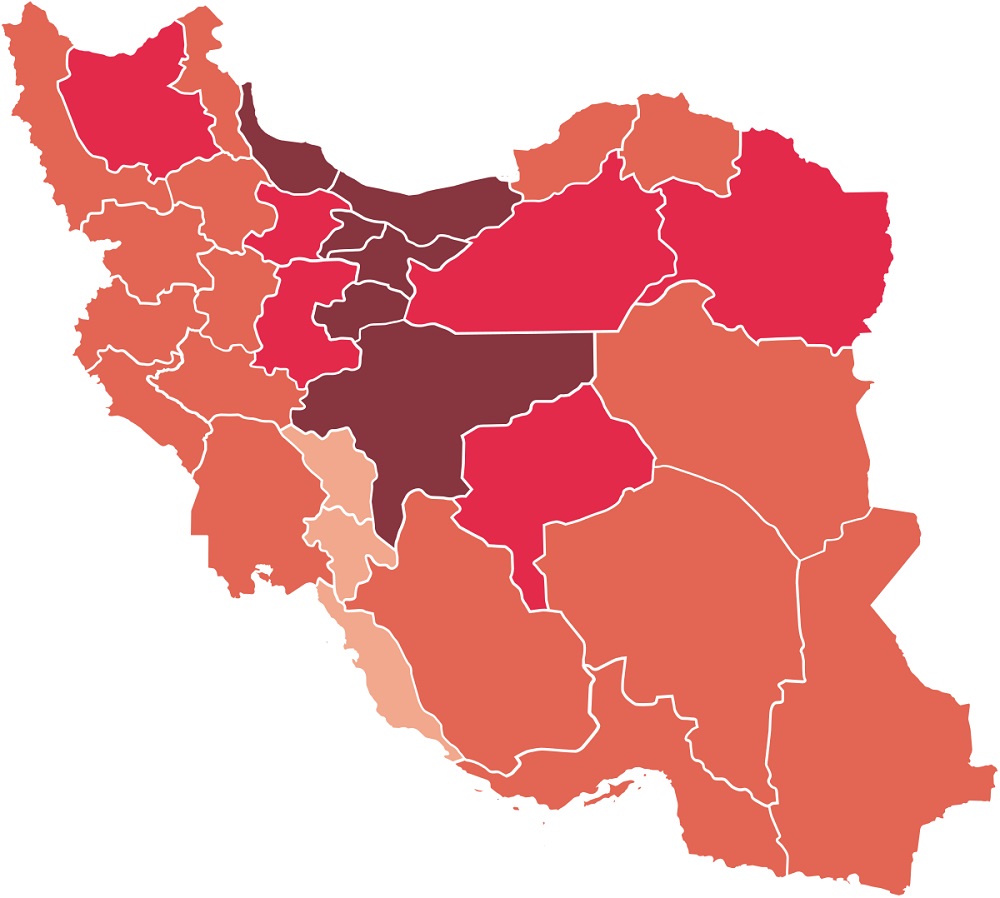 COVID-19 Outbreak in Iran - Density Map
