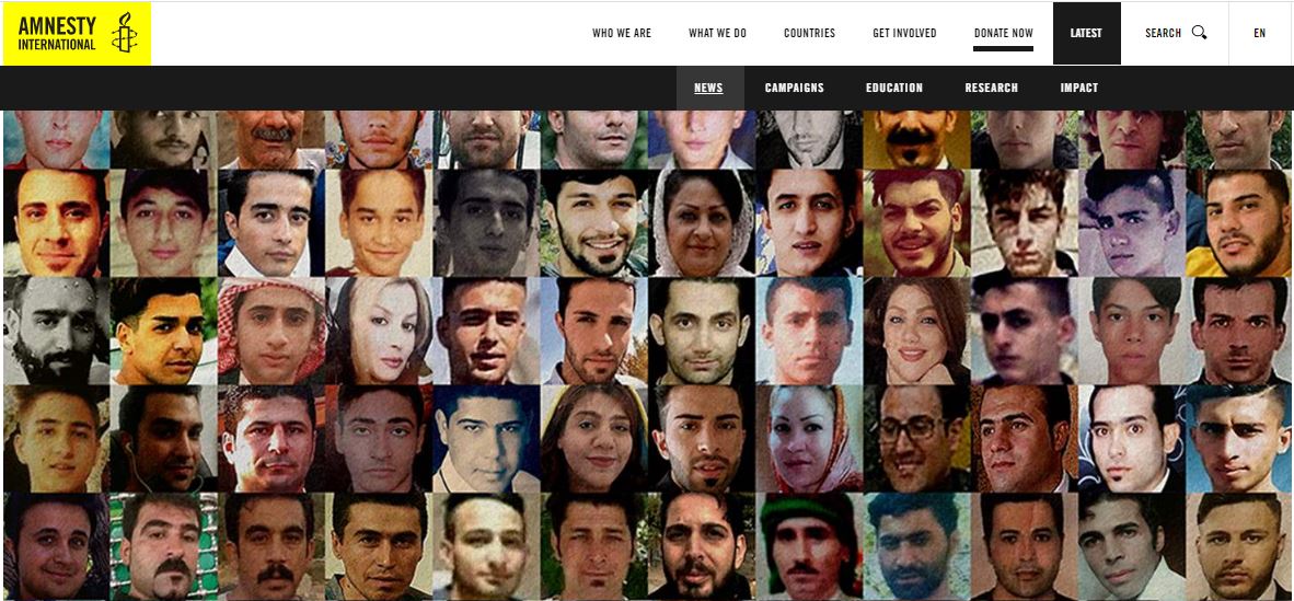 Amnesty International Once Again Highlights Regime’s Killing of Protesters During Iran Protests 