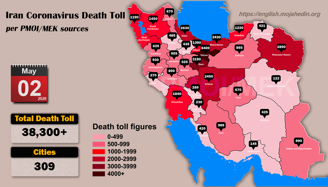 Iran: Coronavirus Update, Over 38,300 Deaths, May 2, 2020, 6:00 PM CEST