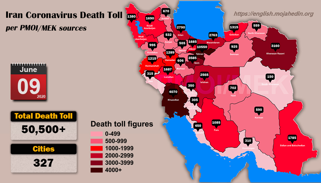 Iran: Coronavirus Update, Over 50,500 Deaths, June 9, 2020, 6:00 PM CEST