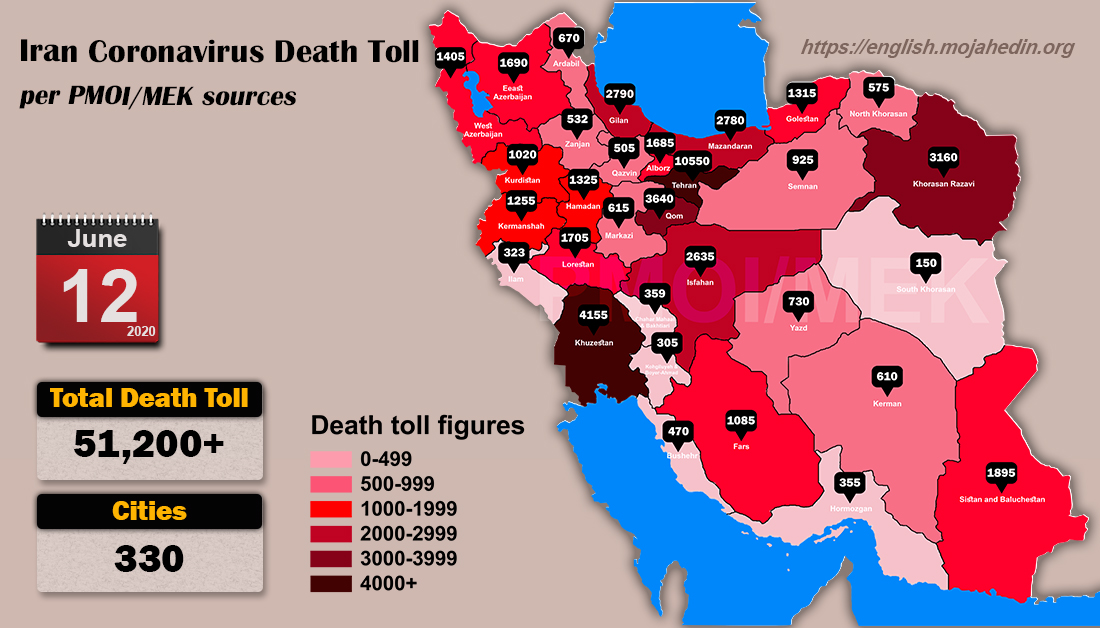 Iran: Coronavirus Update, Over 51,200 Deaths, June 12, 2020, 6:00 PM CEST