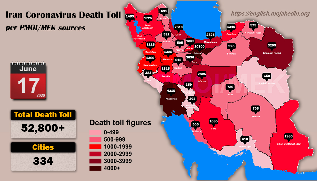 Iran: Coronavirus Update, Over 52,800 Deaths, June 17, 2020, 6:00 PM CEST