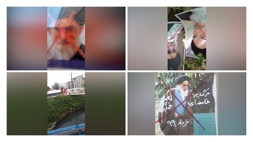 Simultaneous with Khomeini's death anniversary, defiant youth target centers of plunder and repression in Tehran and other cities