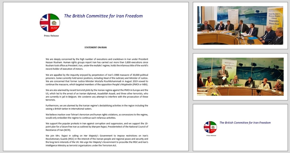 120 UK MPs Condemn Human Rights Violations in Iran and Support Maryam Rajavi and the Iranian Resistance