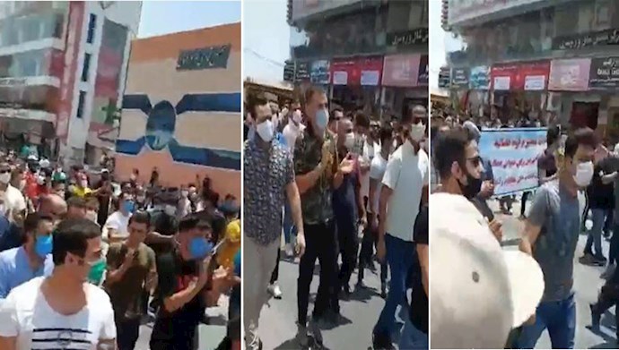 Storeowners-protesting-and-marching-in-the-city-of-Qeshm-southern-Iran-–-July-26-2020