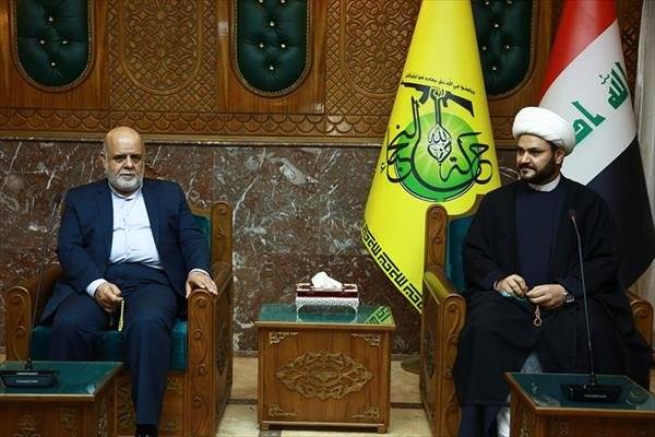 Iraj Masjedi, Ambassador of the Islamic Republic of Iran, with Sheikh Akram Al-Kaabi, Secretary General of the Islamic Resistance Movement "Nujaba" of Iraq - June 25, 2018