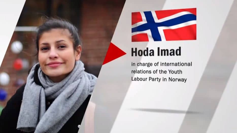 Hoda Imad speaks at the online conference