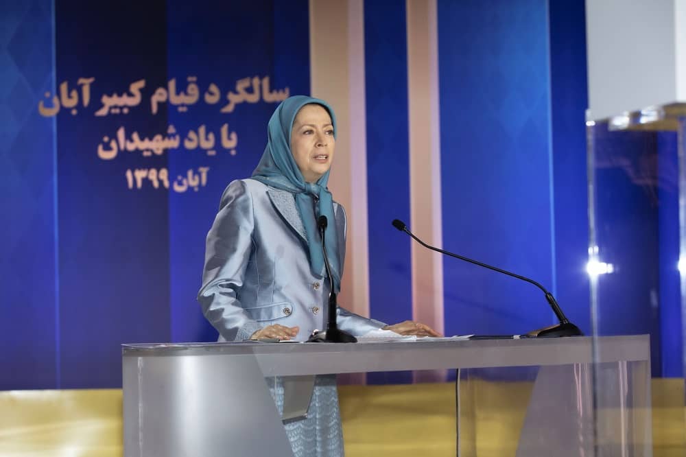 Maryam Rajavi, president-elect of the NCRI, speaks at the online conference