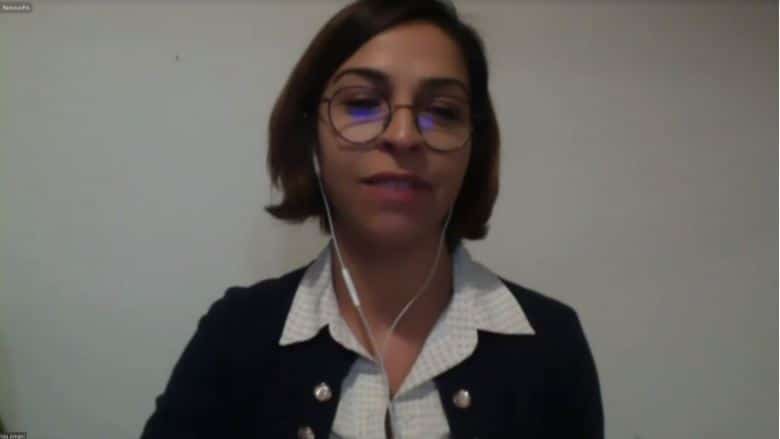 Vida Amani speaks at the online conference