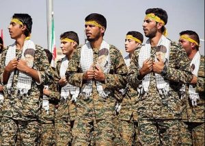 Basij forces (The Organization for Mobilization of the Oppressed), a paramilitary volunteer militia established in Iran
