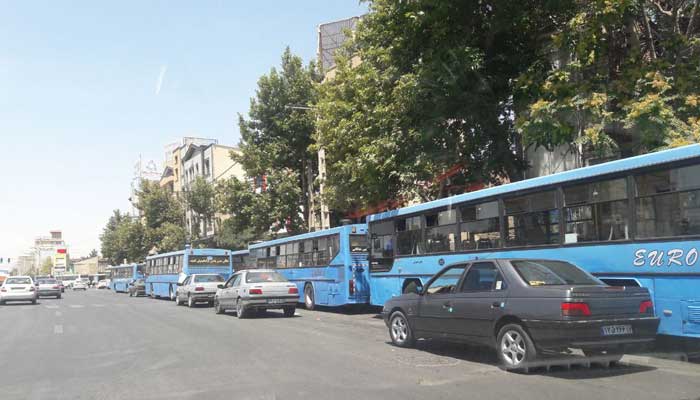 Bus drives in Urmia, in West Azerbaijan province in northwest Iran, protest - December 21