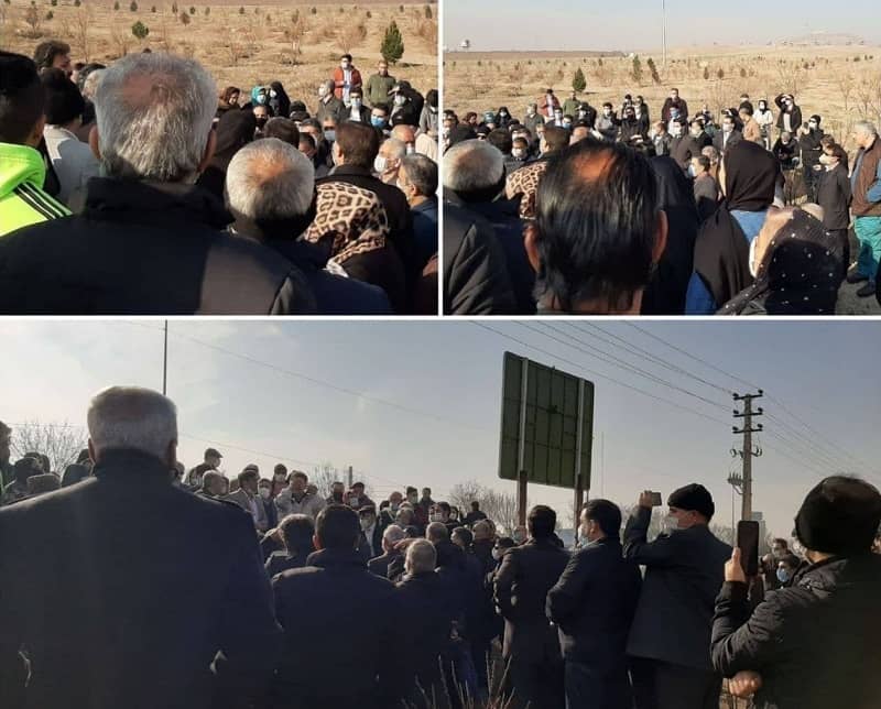 Landowners in the Black Mountain area in the city of Robat Karim, southwest of Tehran province, hod a protest - January 14, 2021