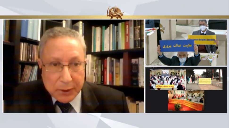 Dr. Tahar Boumedra speaks to the online conference - February 4, 2021