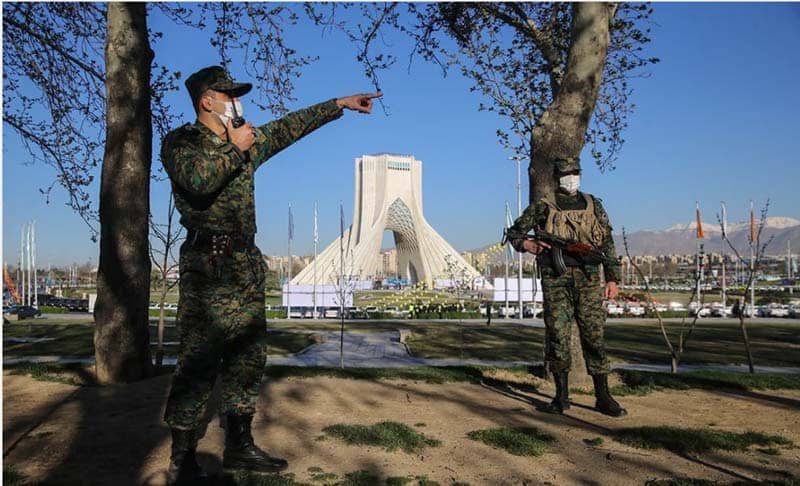The regime’s police force held a maneuver on the Eve of the Persian New Year of 1400 in Tehran.