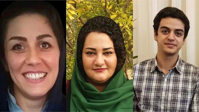Iranian political prisoners, Maryam Akbari Monfared, Atena Daemi, and Ali Younesi.
