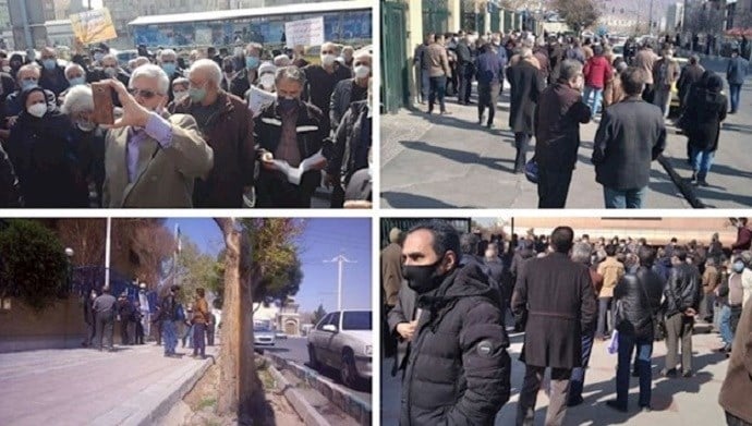Protest rallies by pensioners across Iran - March 1, 2021