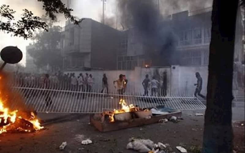 Iranians riot in the streets during 2019 uprisings