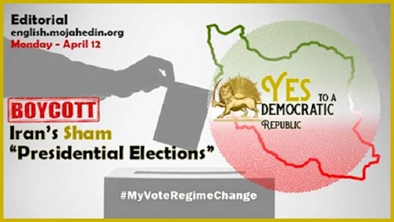 Poster from PMOI website on boycotting Iran's election 2021