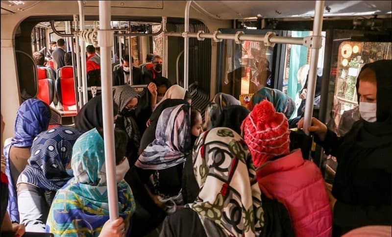 Iranian women forced to use packed metros in Tabriz