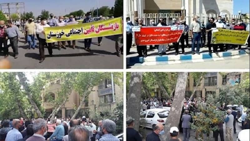 Protest rallies by pensioners in different Iranian cities — April 18, 2020