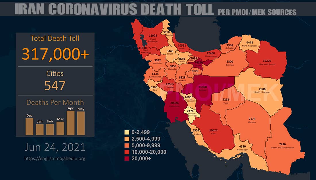 Infographic-PMOI-MEK reports over 317,000 coronavirus (COVID-19) deaths in Iran