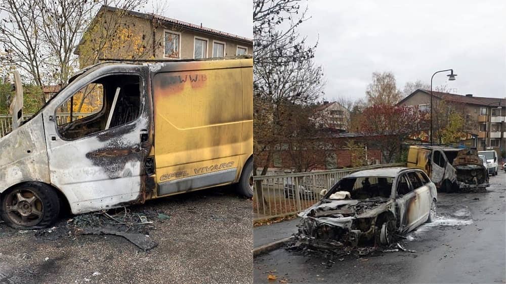 Setting fire to MEK supporters van in Sweden