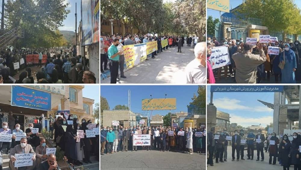 Iranian teachers hold protests rallies in several cities—October 2021